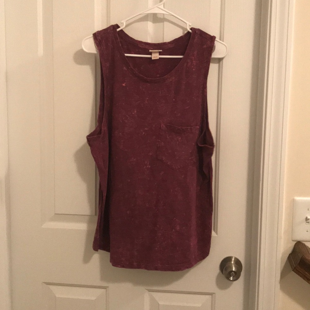 Target casual maroon sleeveless t shirt
